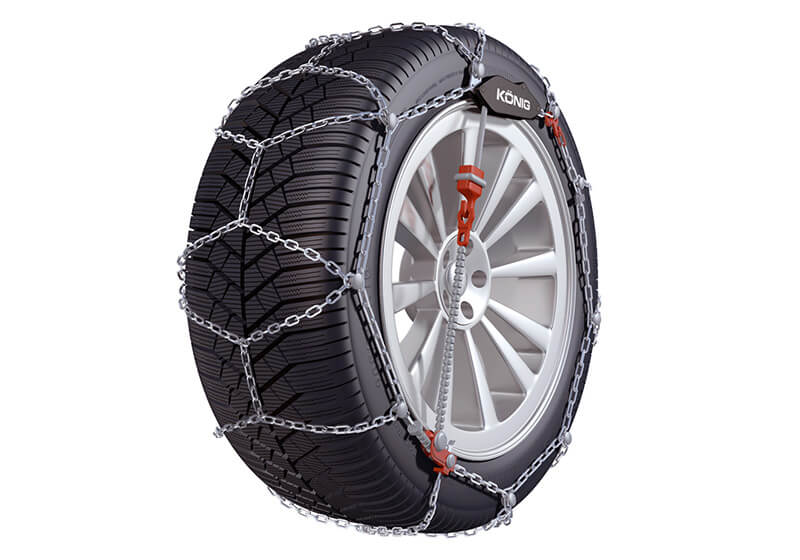 Mercedes Benz E Class four door saloon (1995 to 2002):Knig CG-9 snow chains (pair) no. CG-9 095