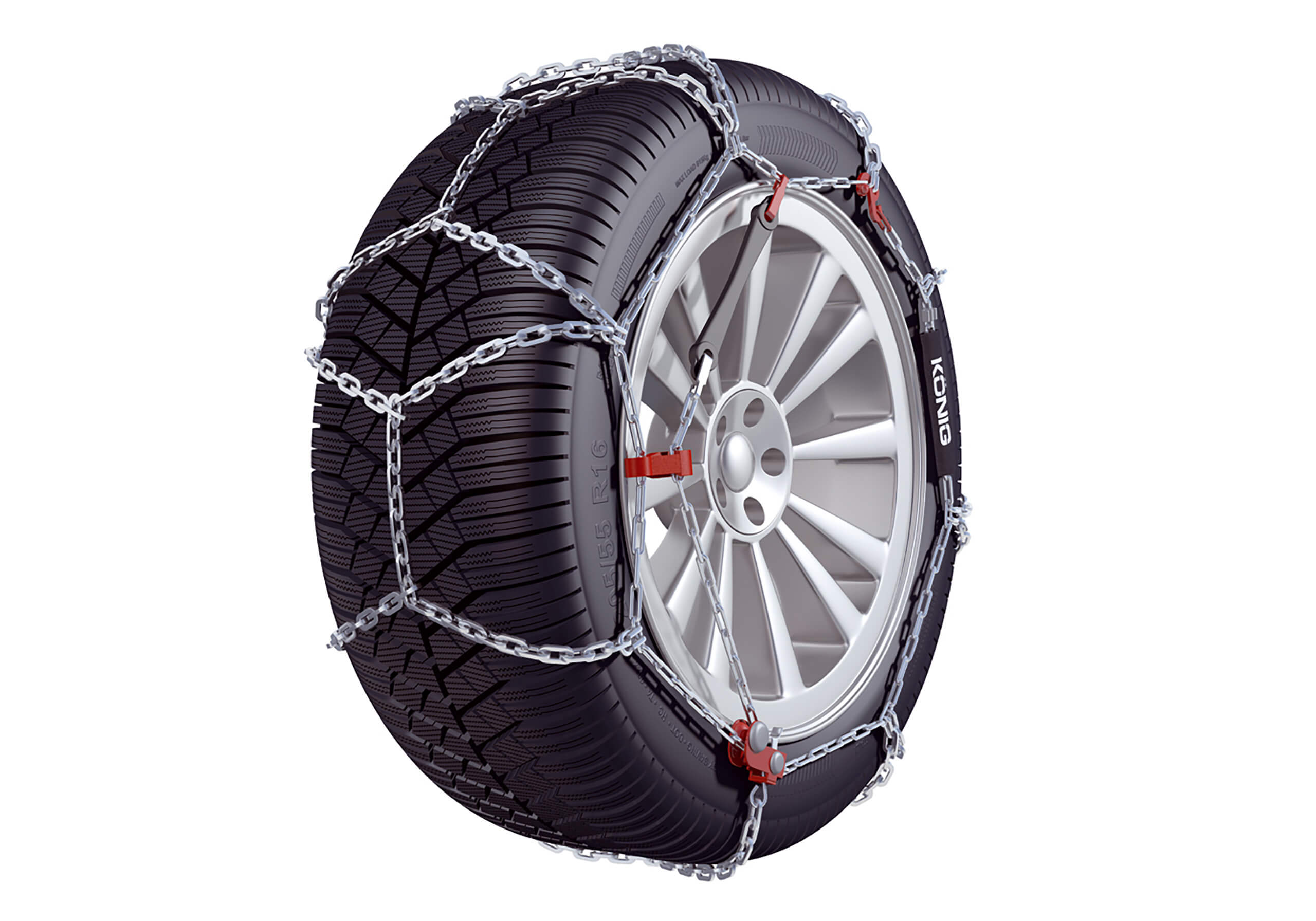 Kia Rio five door (2005 to 2011):König CB-12 snow chains (pair) no. CB-12 065