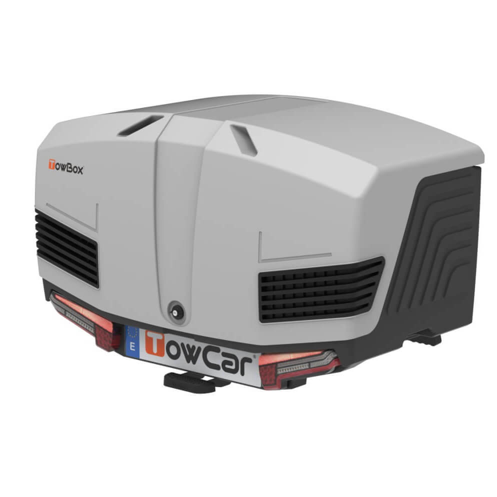 TowBox V3 towball-mounted 400L luggage box, grey