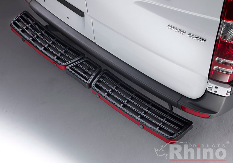Ford Transit Custom L2 (LWB) H2 (high roof) (2013 to 2024):Rhino AccessStep - triple black with Connect+ reversing sensor kit, SS322BOE