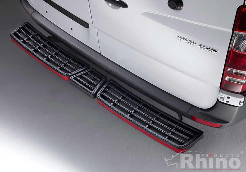 Ford Transit Custom L2 (LWB) H1 (low roof) (2012 to 2024):Rhino AccessStep - triple black (no reversing sensors), SS302B