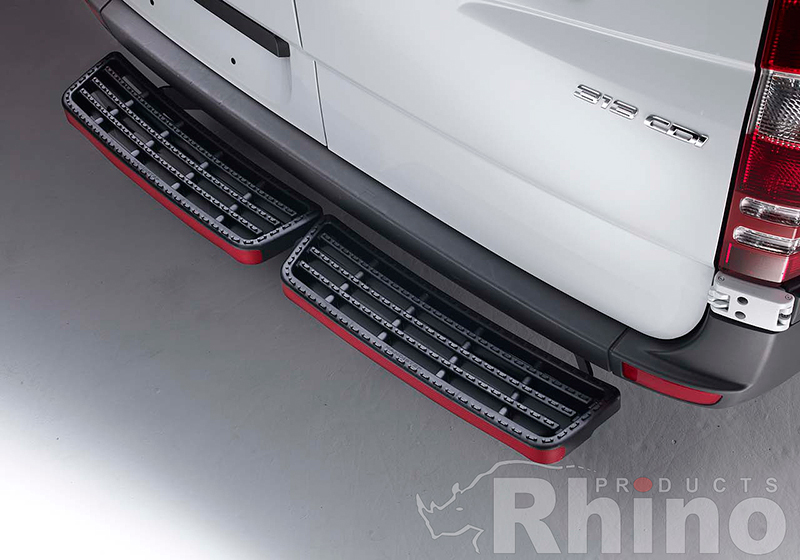 Ford Transit Custom L2 (LWB) H1 (low roof) (2012 to 2024):Rhino AccessStep - twin black (no reversing sensors), SS202B