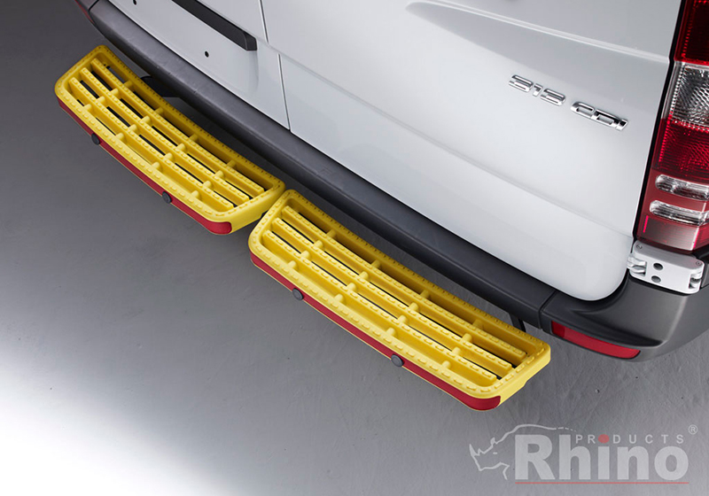 Ford Transit Custom L2 (LWB) H2 (high roof) (2013 to 2024):Rhino AccessStep - twin yellow with Connect+ reversing sensor kit, SS202YOE