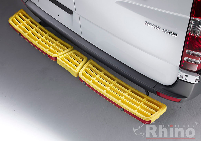 Ford Transit Custom L2 (LWB) H2 (high roof) (2013 to 2024):Rhino AccessStep - triple yellow with Connect+ reversing sensor kit, SS322YOE