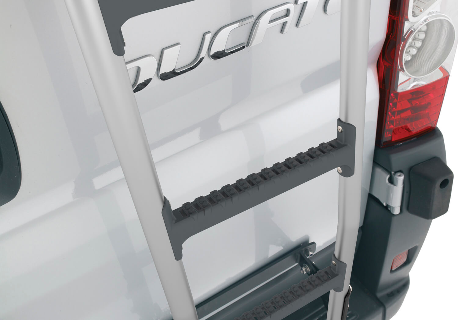 Ford Transit L3 (LWB) H3 (high roof) (2000 to 2014):Rhino Aluminium Ladder with bespoke fitting kit, AL8-LK27