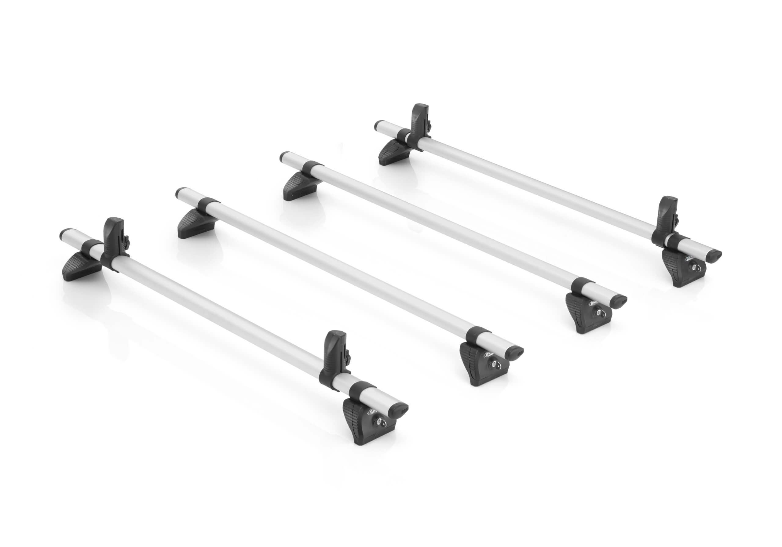 Renault Master L1 (SWB) H2 (high roof) (2010 to 2024):Rhino KammBar Pro aluminium roof bars (4 bars) QA4PR including 4 load stops