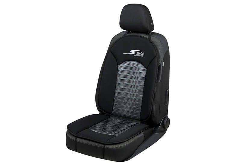 Audi A4 four door saloon (2001 to 2005):Walser S-Race seat cushion, single, black/grey, 11652