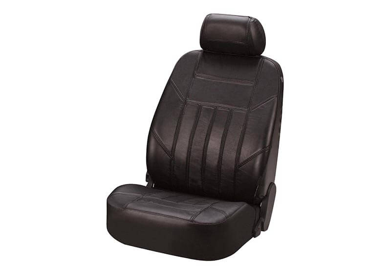 Walser Car Front Seat Cover Black Leather Side Airbag Compatible Walser Car Front Seat Cover Black Leather Side Airbag Compatible Wl19619