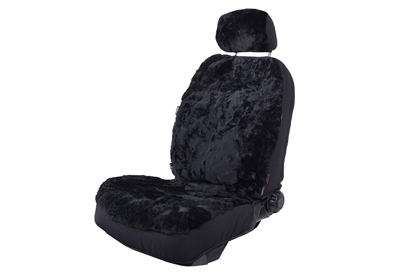 Walser Zipp It Car Seat Cover Real Sheepskin Anthracite Black 20020 - Lambskin Seat Covers For Cars