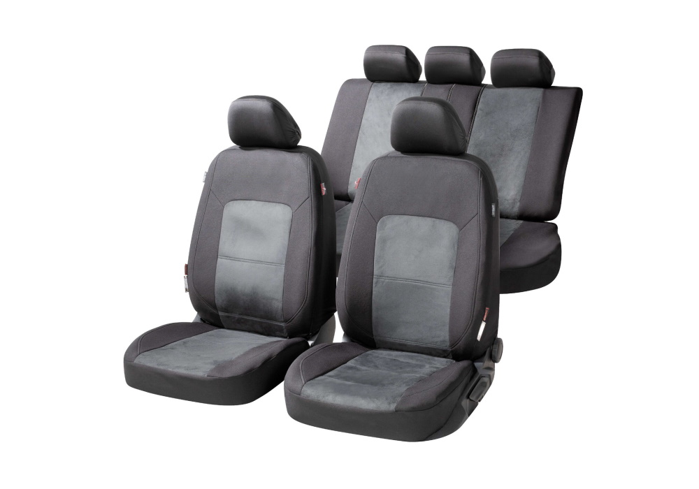 Hyundai Accent three door (2000 to 2006):Walser ZIPP-IT seat covers, Ellington black-grey, 11865