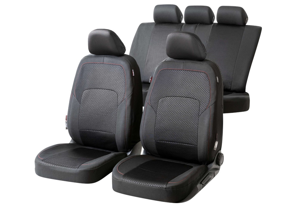:Walser ZIPP-IT seat covers, Logan black, 11861(car-specific)