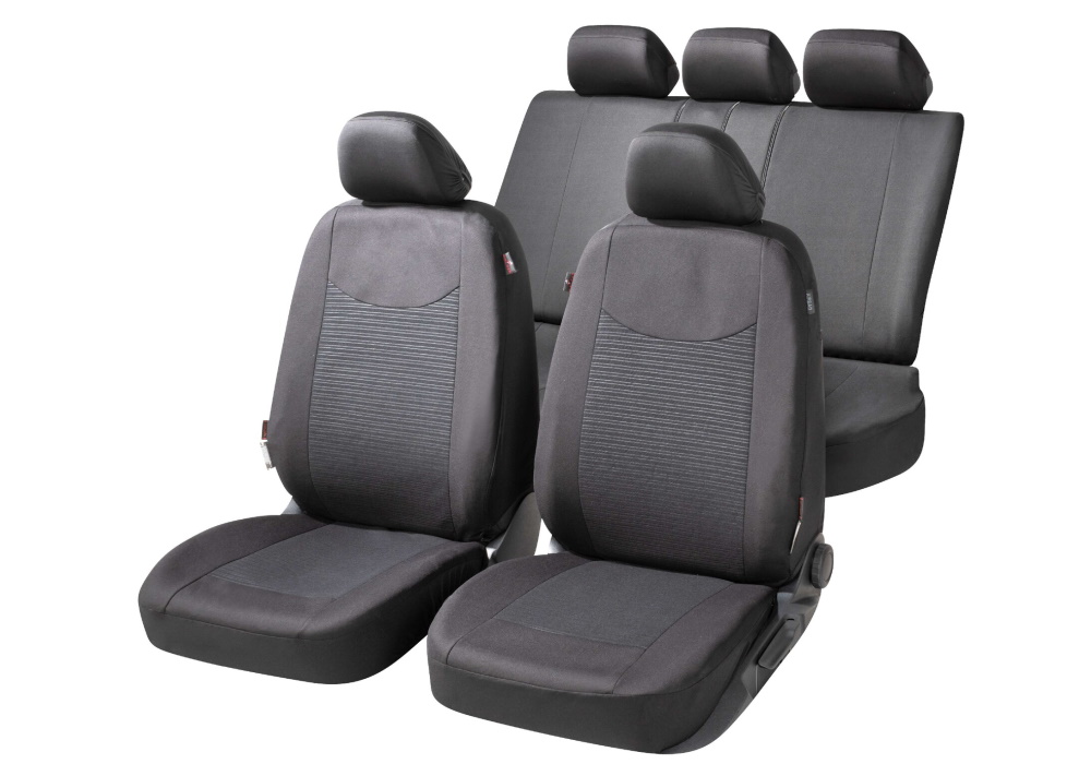 Hyundai Accent three door (2000 to 2006):Walser ZIPP-IT seat covers, Speedway black, 11859