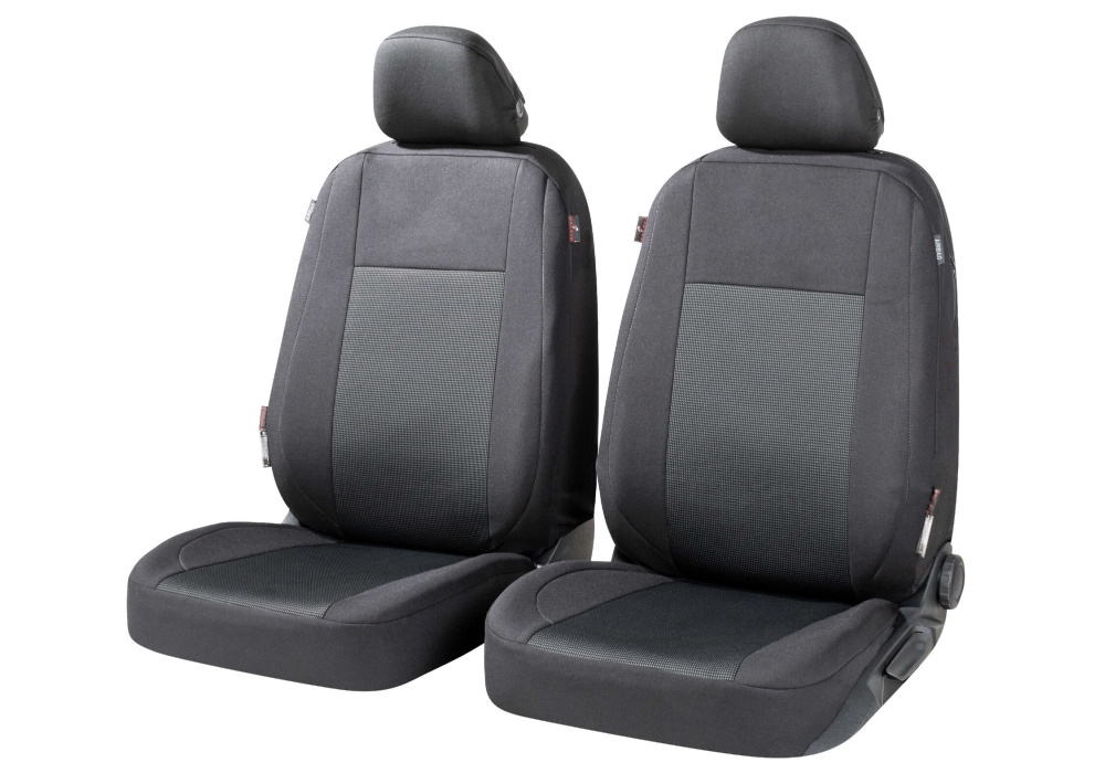 Peugeot 307 three door (2001 to 2008):Walser ZIPP-IT seat covers, front seats only, Ardwell black-grey, 11867