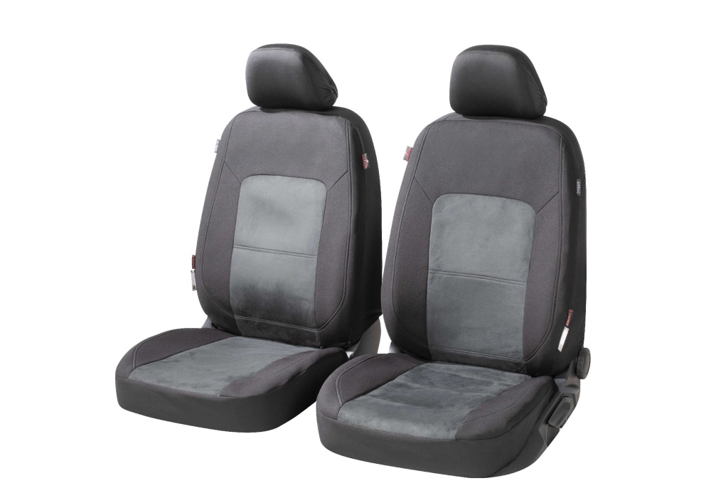 Peugeot 307 three door (2001 to 2008):Walser ZIPP-IT seat covers, front seats only, Ellington black-grey, 11864