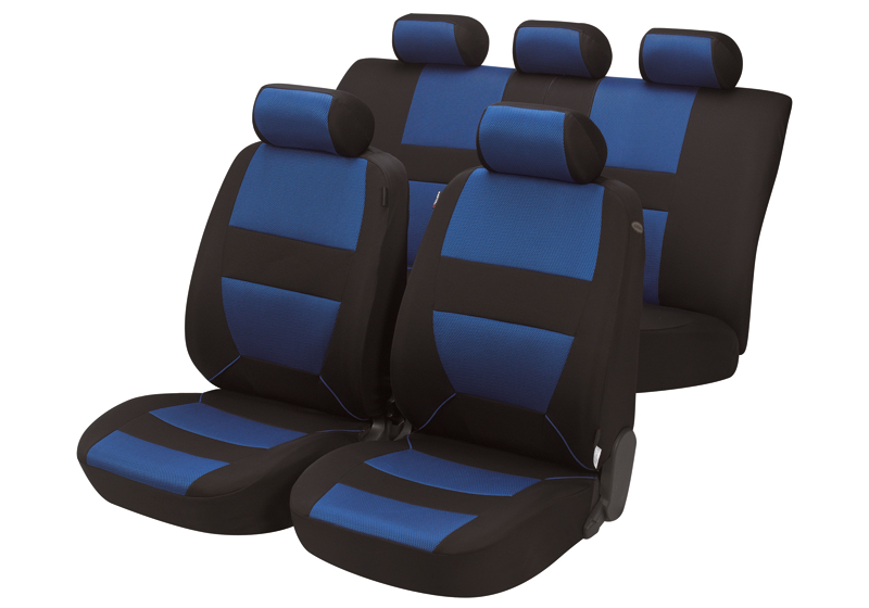 Hyundai Accent four door saloon (2006 to 2010):Walser velours seat covers, full set, Bozen blue, 12397
