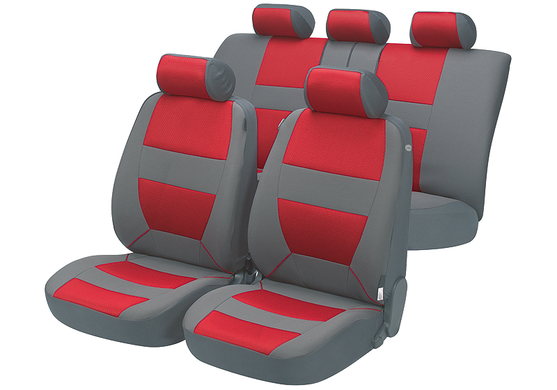 Hyundai Accent four door saloon (2006 to 2010):Walser velours seat covers, full set, Bozen red, 12398