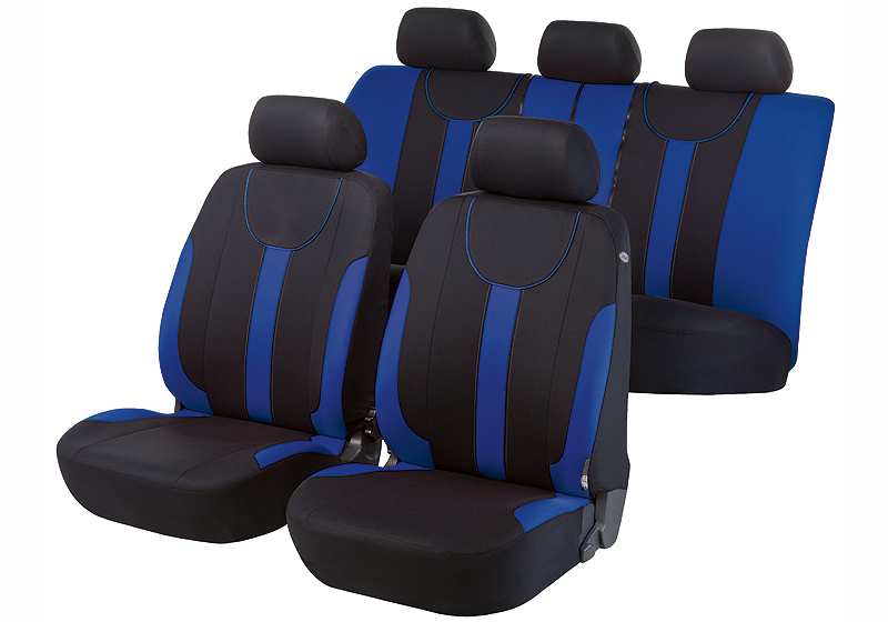 Audi A4 four door saloon (2008 to 2015):Walser velours seat covers, full set, Dorset blue, 11966