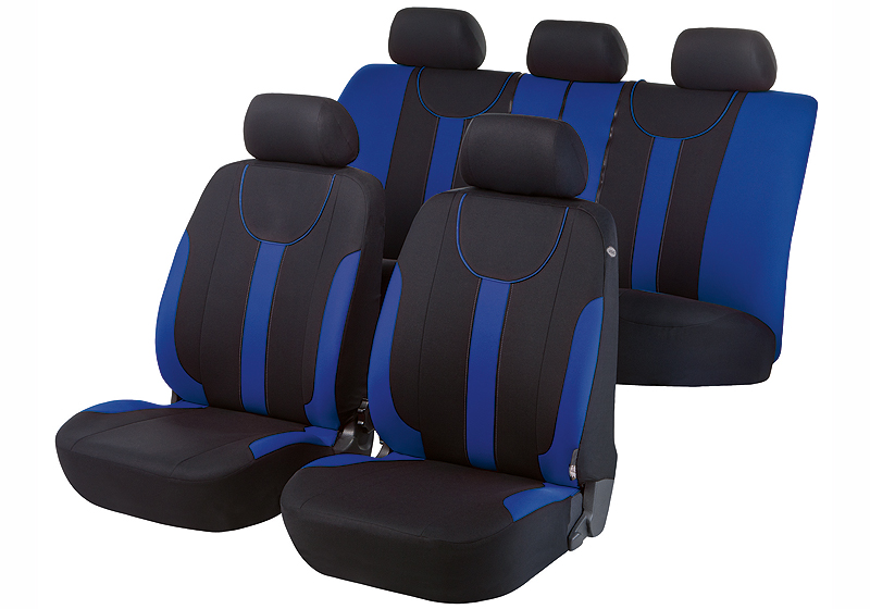 Hyundai Accent four door saloon (2006 to 2010):Walser velours seat covers, full set, Dorset blue, 11966