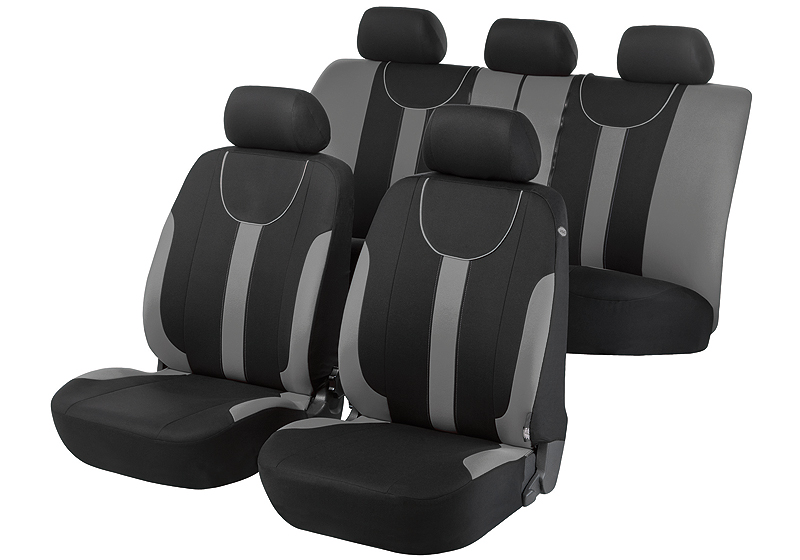 Hyundai Accent four door saloon (2006 to 2010):Walser velours seat covers, full set, Dorset grey, 11967