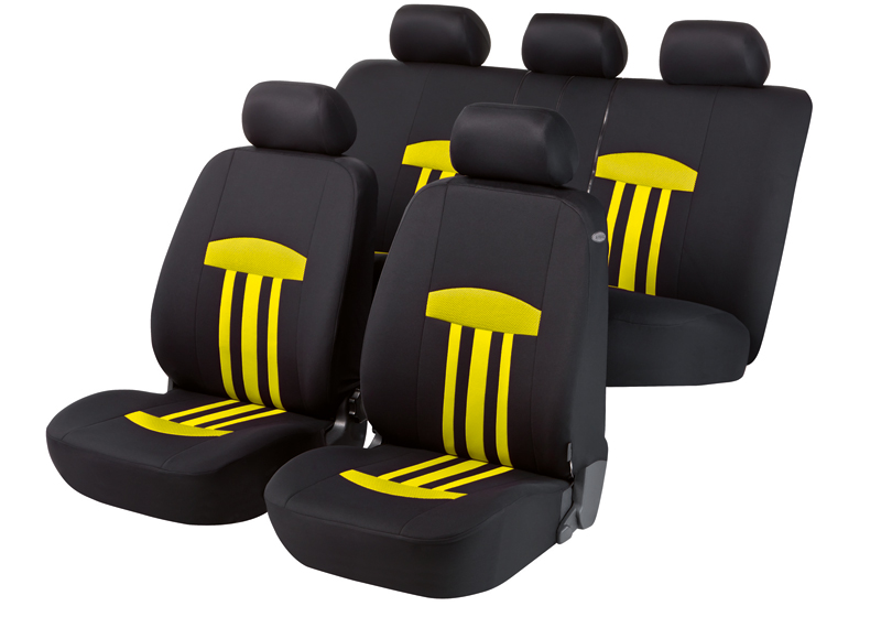 Walser velours seat covers, full set, Kent yellow, 11815