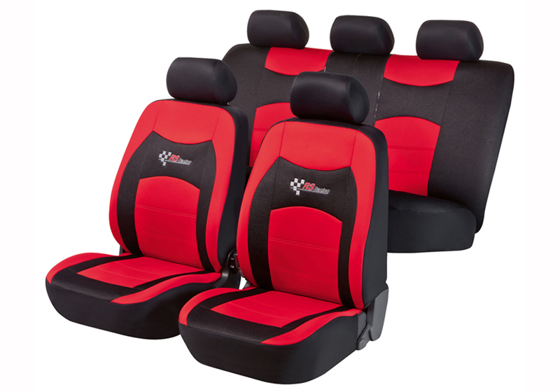 Volkswagen VW Polo Classic four door saloon (1995 to 2002):Walser seat covers, full set, RS Racing red, 11819