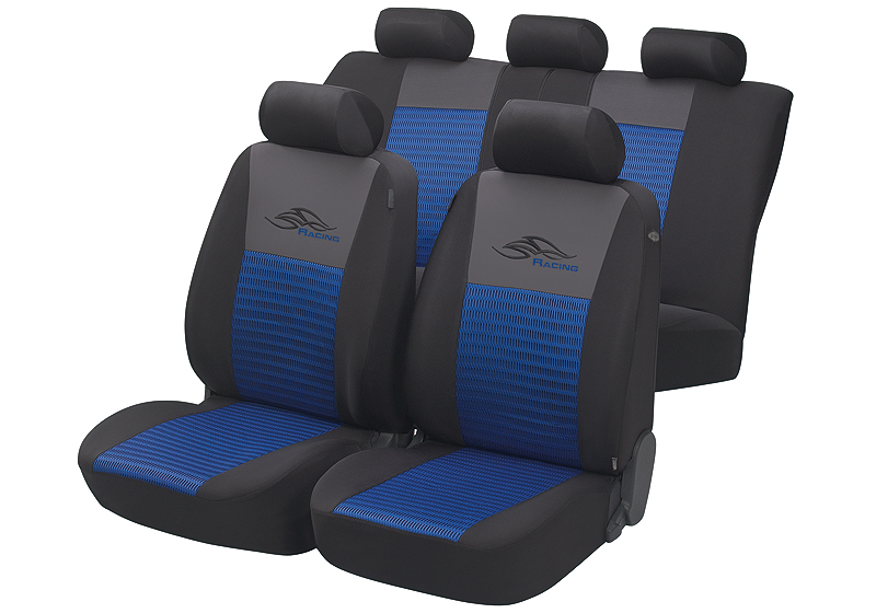 Hyundai Accent four door saloon (2006 to 2010):Walser velours seat covers, full set, Racing blue, 12466