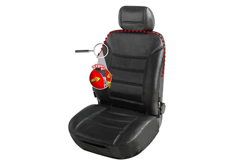 Vauxhall Combo L2 (LWB) H1 (low roof) (2018 onwards):Walser ZIPP-IT seat cover (single), real leather, black, 19635