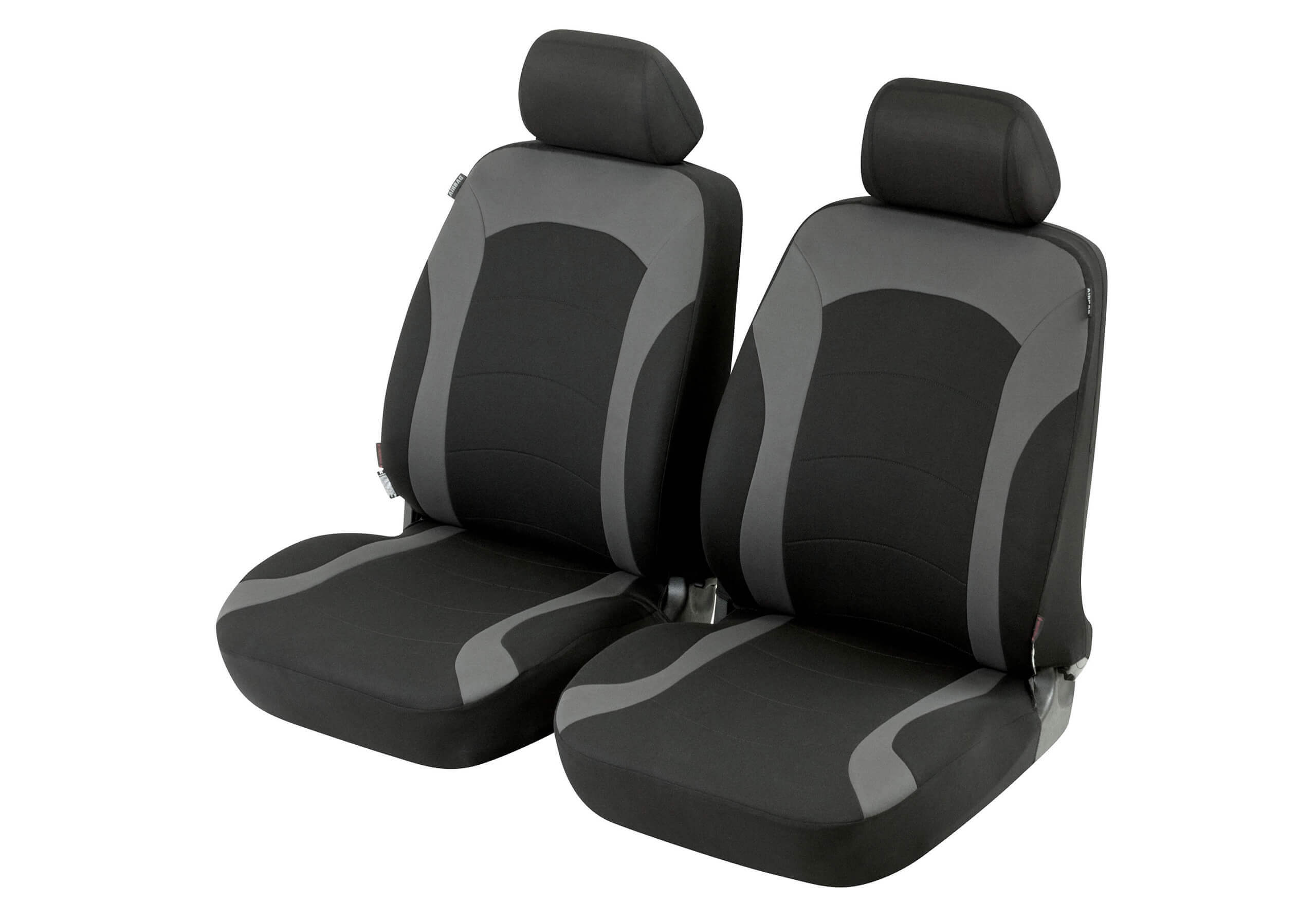 Ford Fiesta three door (2008 to 2017):Walser ZIPP-IT seat covers, front seats only, Inde black-grey, 11785