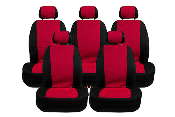 FULL SET BLACK 7X FABRIC SEAT COVERS FOR 7 SEATER CITROEN C4 GRAND PICASSO 