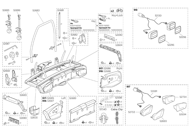 Thule VeloSpace spare parts