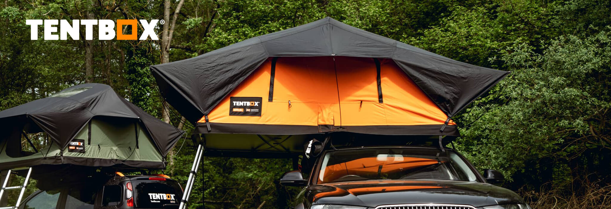 TentBox roof tent on a car in the British countryside