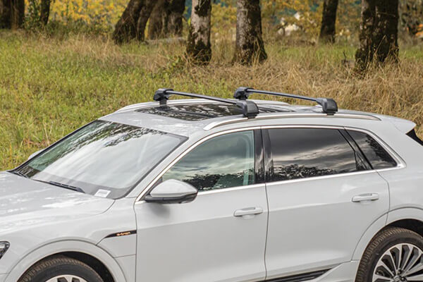 Yakima roof bars fitted to a white car